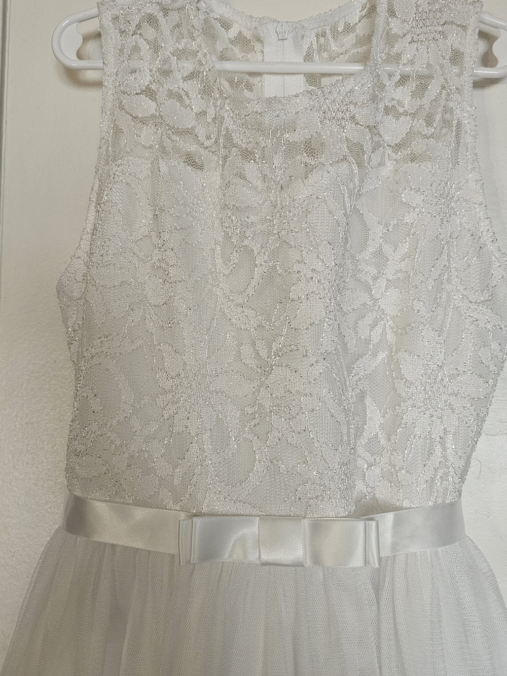 Rare Editions White Lace & Tulle Girls Formal Dress - Picture 4 of 14